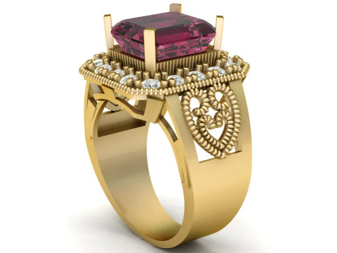 LUXURY FILIGIREE DIMOND RING 3D PRINTABLE MODEL 3D Print Model