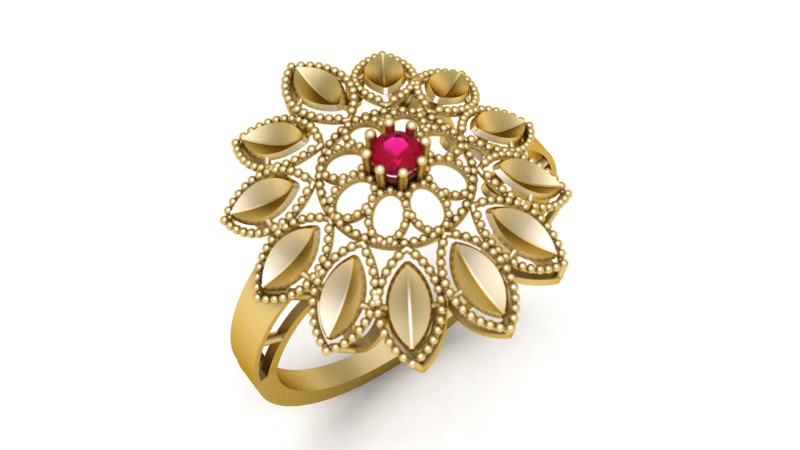 FASHION FLOWER RING RING FOR WOMEN 3D PRINTABLE MODEL 3Dプリントモデル .c4d .max .obj .3ds .fbx .stl .blend 
