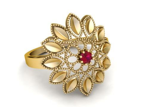 FASHION FLOWER RING RING FOR WOMEN 3D PRINTABLE MODEL 3Dプリントモデル