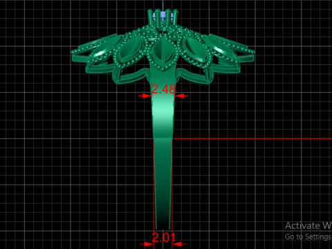 FASHION FLOWER RING RING FOR WOMEN 3D PRINTABLE MODEL 3Dプリントモデル