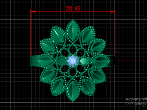 FASHION FLOWER RING RING FOR WOMEN 3D PRINTABLE MODEL 3Dプリントモデル