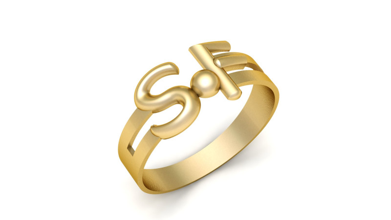 APHABET SF RING 3D PRINTABLE MODEL Modello di stampa 3D .c4d .max .obj .3ds .fbx .stl .blend 