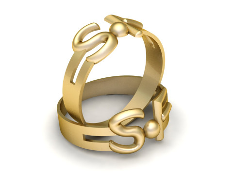 APHABET SF RING 3D PRINTABLE MODEL Modello di stampa 3D