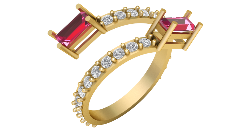 Engagement Ring For Women 3d Printable Model 3Dプリントモデル .c4d .max .obj .3ds .fbx .stl .blend 