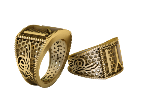 Hip Hop Men Fashion Alphabet MY Ring 3d Printable Model Modelo de impresión 3D