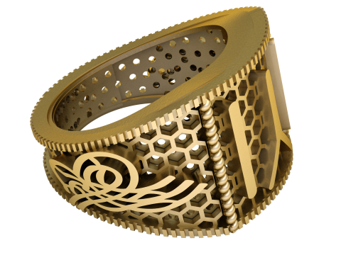 Hip Hop Men Fashion Alphabet MY Ring 3d Printable Model Modelo de impresión 3D