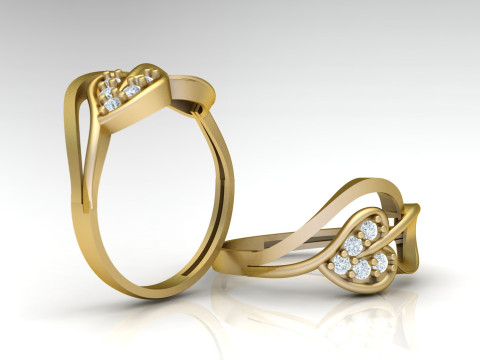 Stylish Engagement Ring 3d Printable Model 3D 打印模型