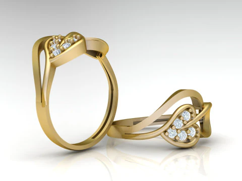 Stylish Engagement Ring 3d Printable Model 3D Print Model