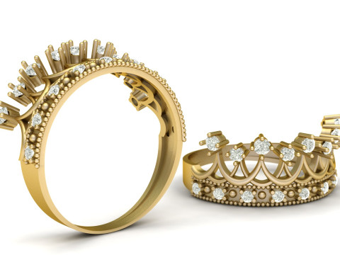 LUXURY ENGAGEMENT DIAMOND RING 3D PRINTABLE MODEL 3Dプリントモデル
