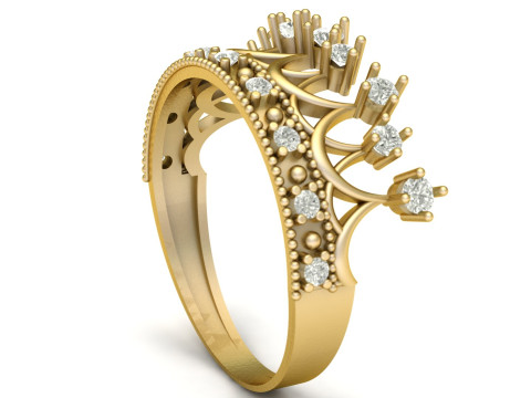 LUXURY ENGAGEMENT DIAMOND RING 3D PRINTABLE MODEL 3Dプリントモデル