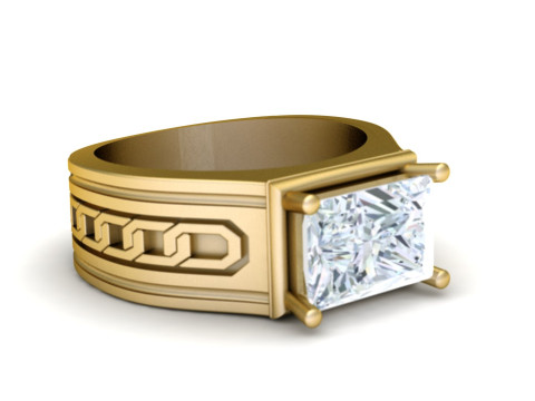 ITALIAN CHAIN FASHION MENS RING 3D PRINTABLE MODEL 3D Принт Модель