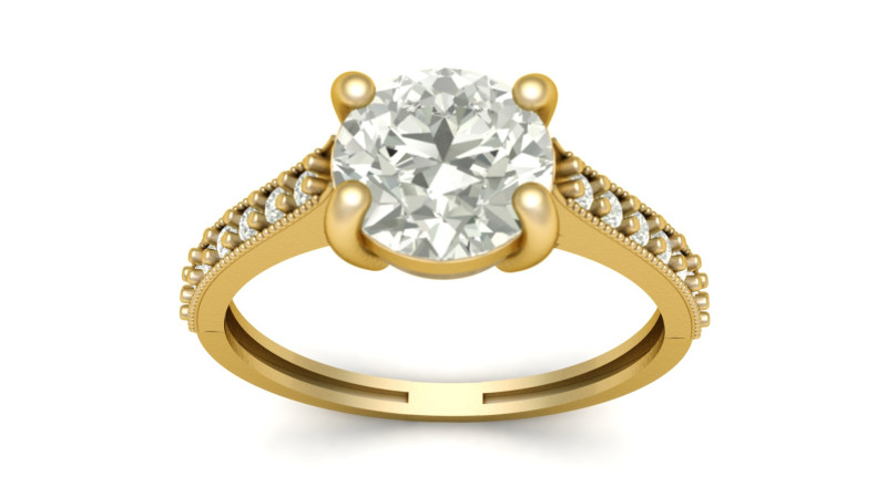 SOLITAIRE DIMOND RING FOR WOMEN 3D PRINTABLE MODEL 3D Принт Модель .c4d .max .obj .3ds .fbx .stl .blend 