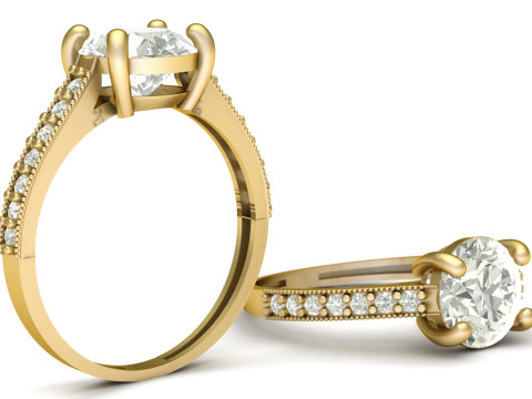 SOLITAIRE DIMOND RING FOR WOMEN 3D PRINTABLE MODEL 3D Принт Модель