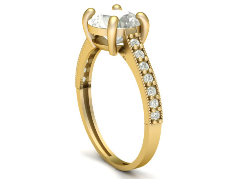 SOLITAIRE DIMOND RING FOR WOMEN 3D PRINTABLE MODEL 3D Принт Модель