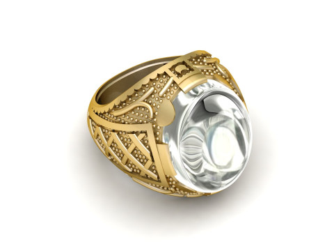 TURKISH MEN FASHION RING 3D PRINTABLE MODEL Modèles 3D en vedette