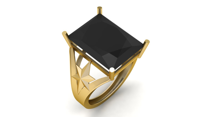 BLACK ONYX RING FOR WOMEN 3D PRINTABLE MODEL 3D 打印模型 .c4d .max .obj .3ds .fbx .stl .blend 