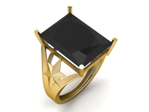 BLACK ONYX RING FOR WOMEN 3D PRINTABLE MODEL 3D-printmodel