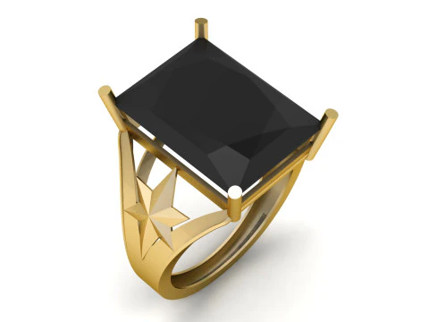 KADIN SİYAH ONİKS YÜZÜK 3D YAZDIRILABİLİR MODEL 3D Baskı Modeli