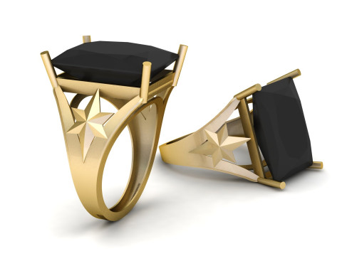BLACK ONYX RING FOR WOMEN 3D PRINTABLE MODEL 3D 打印模型