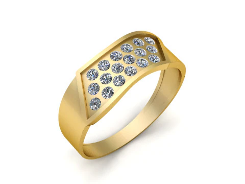 ERKEK MODA PIRLANTA YÜZÜK 3D YAZDIRILABİLİR MODEL 3D Baskı Modeli