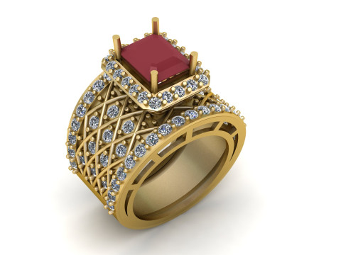 FILIGREE ENGAGEMENT RING FOR WOMEN 3D PRINTABLE MODEL Modèles 3D en vedette