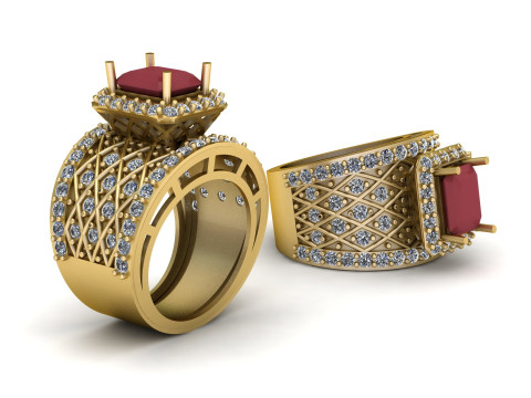 FILIGREE ENGAGEMENT RING FOR WOMEN 3D PRINTABLE MODEL 3D 프린트 모델