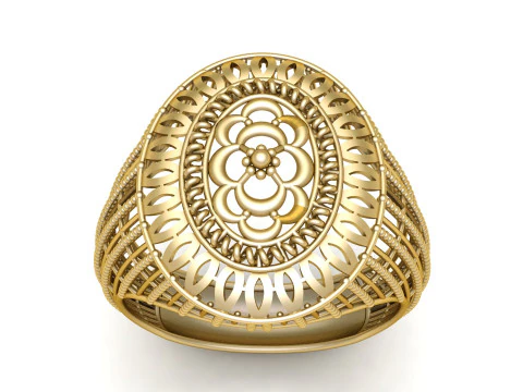 奢华男士时尚戒指 3D 打印模型 3D 打印模型