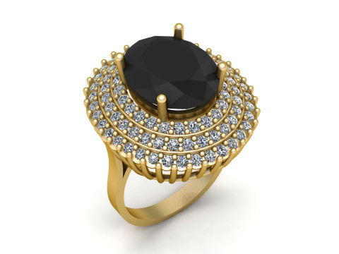 WOMEN FILIGREE WEDDING DIMOND RING 3D PRINTABLE MODEL 3D Принт Модель