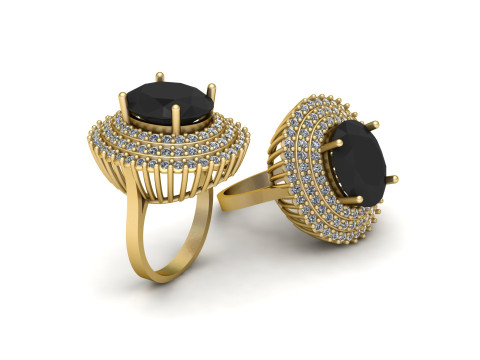 WOMEN FILIGREE WEDDING DIMOND RING 3D PRINTABLE MODEL 3D-printmodel