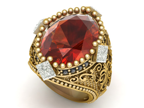 TURKISH MEN FASHION RING 3D PRINTABLE MODEL 3D प्रिंट मॉडल