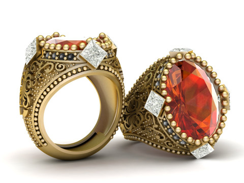 TURKISH MEN FASHION RING 3D PRINTABLE MODEL 3D 프린트 모델