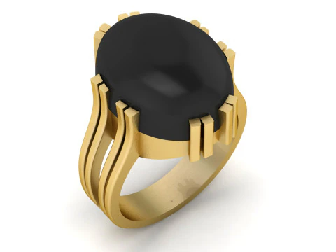 BLACK ONYX RING FOR MEN FASHION 3D PRINTABLE MODEL 3D Print Model