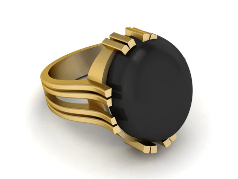BLACK ONYX RING FOR MEN FASHION 3D PRINTABLE MODEL 3D Print Model