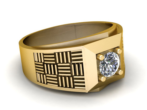 Stylish Men Fashion Dimond ring 3d Printable Model 3Dプリントモデル