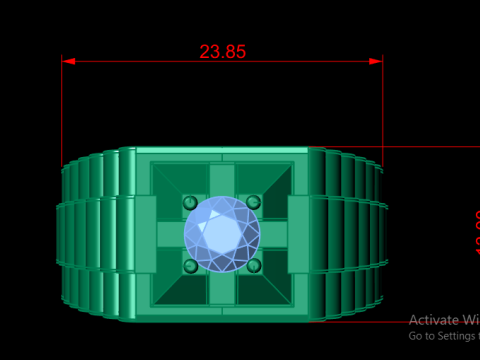 Rado DIOMOND RING FOR MEN 3D PRINTABLE MODEL Modelo de Impressão 3D