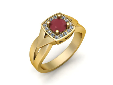 Modelo para impressão em 3D de anel de noivado elegante Modelo de Impressão 3D