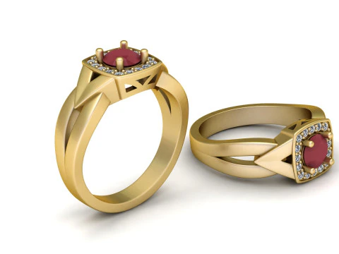 Stylish Engagement Ring 3d Printable Model 3D Print Model