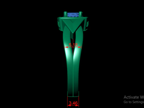Stylish Engagement Ring 3d Printable Model 3D Print Model