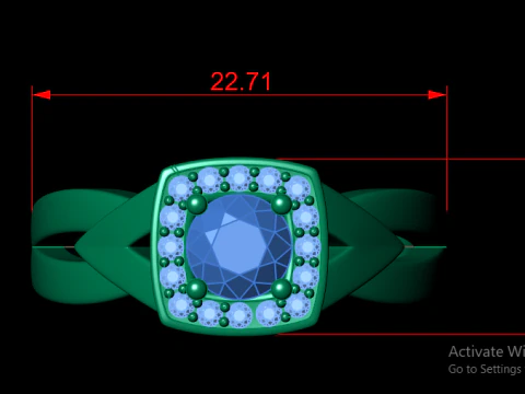 Stylish Engagement Ring 3d Printable Model 3D Print Model