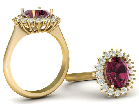 ENGAGEMENT SOLITAIRE DIMOND RING 3D PRINTABLE MODEL 3D-Druckmodell