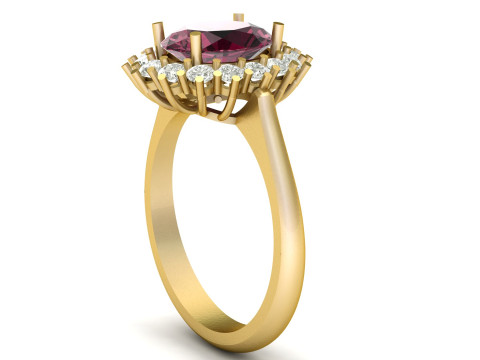 ENGAGEMENT SOLITAIRE DIMOND RING 3D PRINTABLE MODEL 3D-Druckmodell