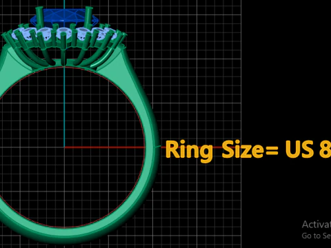 ENGAGEMENT SOLITAIRE DIMOND RING 3D PRINTABLE MODEL 3D Print Model