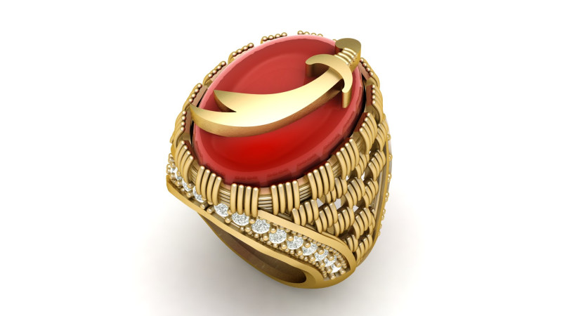 STYLISH ITALIAN DIMOND RING FOR MEN 3D PINTABLE MODEL 3D Print Model .c4d .max .obj .3ds .fbx .stl .blend 