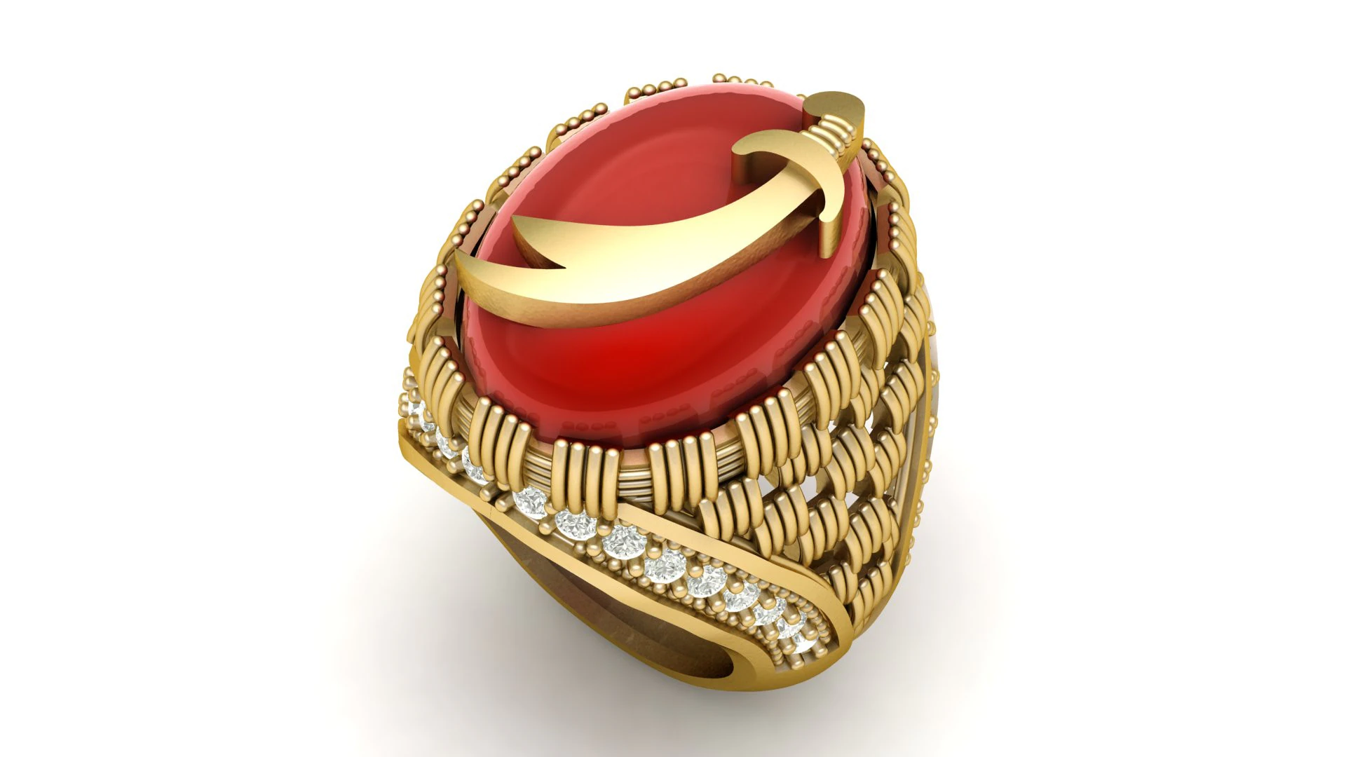STYLISH ITALIAN DIMOND RING FOR MEN 3D PINTABLE MODEL 3D Print Model .c4d .max .obj .3ds .fbx .stl .blend