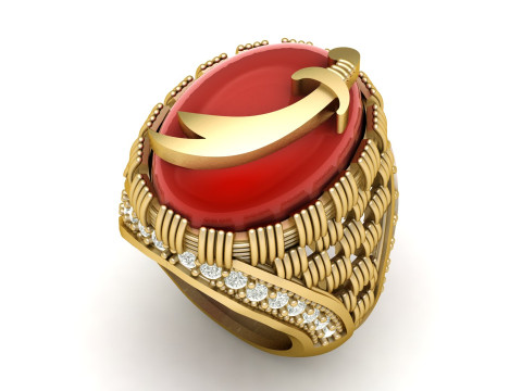 STYLISH ITALIAN DIMOND RING FOR MEN 3D PINTABLE MODEL Modello di stampa 3D