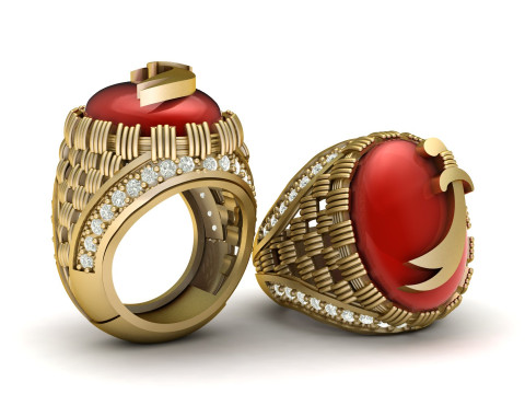 STYLISH ITALIAN DIMOND RING FOR MEN 3D PINTABLE MODEL 3D Print Model