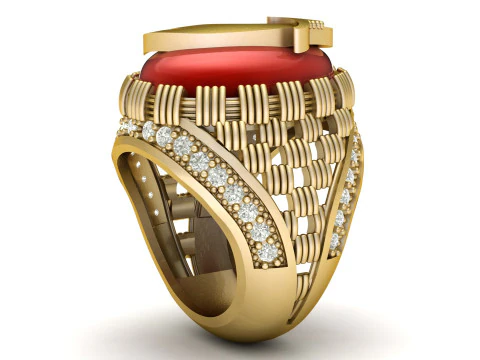 STYLISH ITALIAN DIMOND RING FOR MEN 3D PINTABLE MODEL 3D Print Model