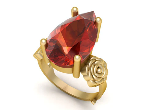 KADINLAR İÇİN TEK TEKLİF YÜZÜĞÜ 3D YAZDIRILABİLİR MODEL 3D Baskı Modeli