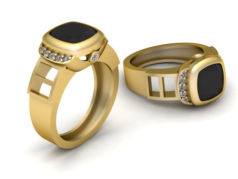 MEN FASHION DIMOND RING 3D PRINTABLE MODEL 3Dプリントモデル