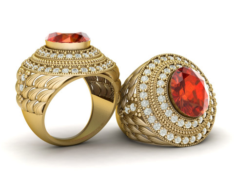 FILLIGRE INDIAN RING FOR WOMEN 3D PRINTABLE MODEL 3D Print Model